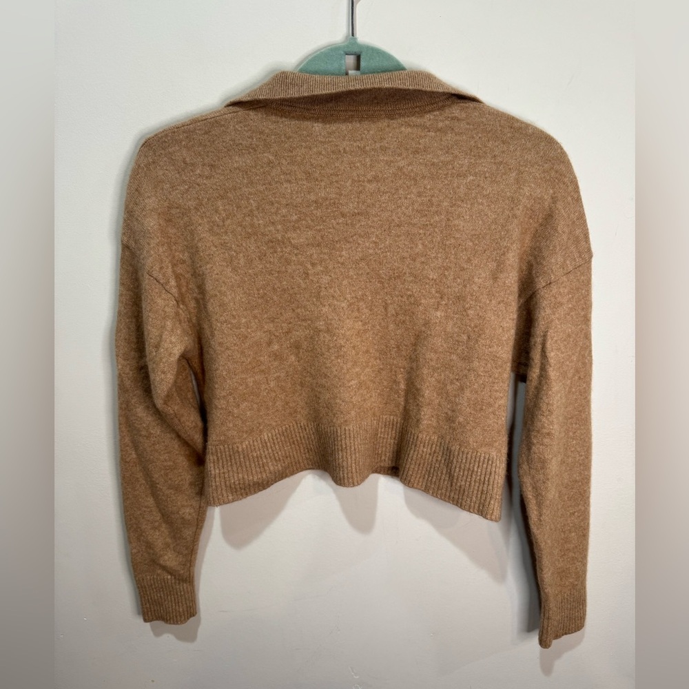 Reformation Cashmere Polo Sweater in
Camel Tan - Picture 3 of 6